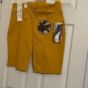 Beautiful mustard women shorts